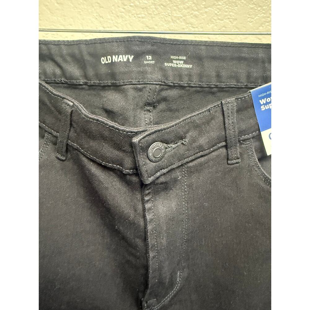 NWT Old Navy High-Rise Wow Super Skinny Black Jeans Size 12 Short - Picture 5 of 8